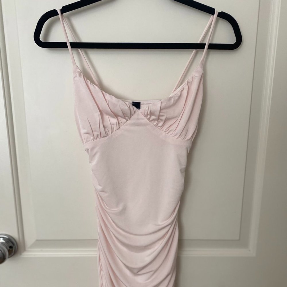 Windsor Light-Pink Ruched Mini Dress